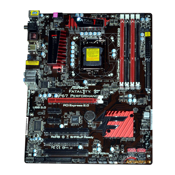 ASROCK FATAL1TY P67 PERFORMANCE Installation Manual