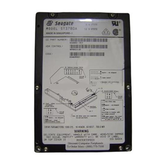 Seagate ST3780A Manuals