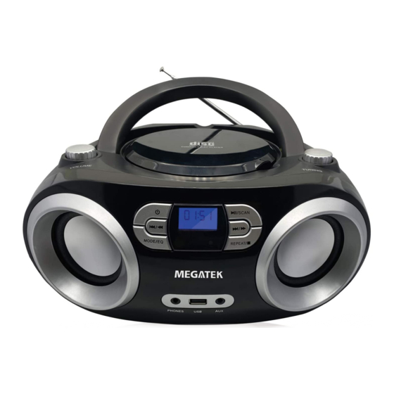 MEGATEK CB-M25BT Quick Start Manual