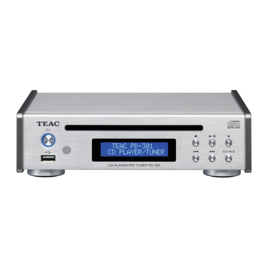 Teac PD-301 - CD PLAYER / FM TUNER Manual
