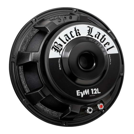 Electro-Voice EVM 12L BlackLabel Brochure & Specs
