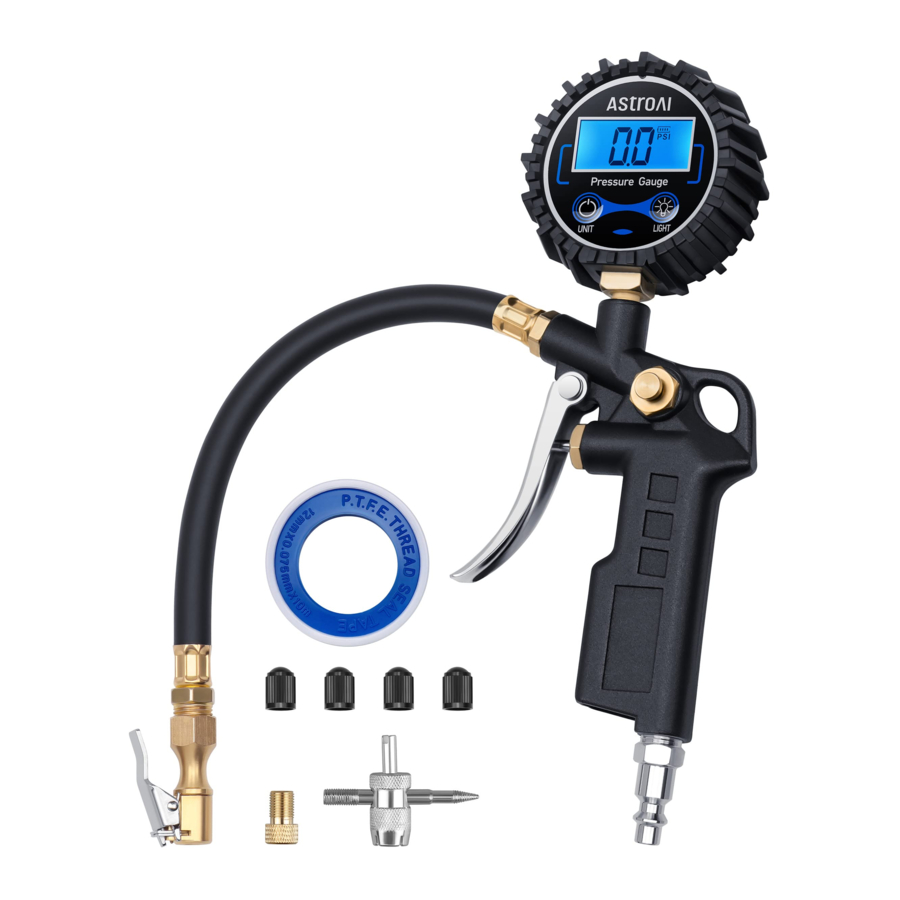 AstroAI  GL-1402A - 250PSI Digital Tire Inflator with Tire Pressure Gauge Manual