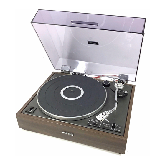 USER MANUAL Pioneer PL-12D Stereo Turntable  Operating Instruction 