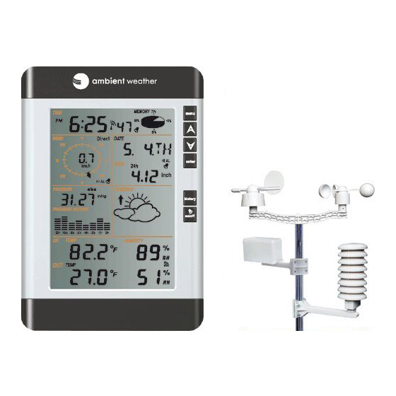 Ambient Weather WS-2801A Advanced Wireless Color Forecast Station with  Temperature, Humidity and Barometer