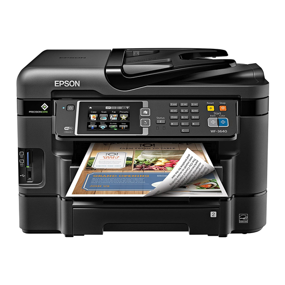 EPSON WF 3640 QUICK MANUAL Pdf Download ManualsLib