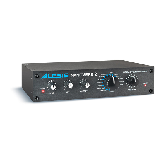 Alesis NANOVERB 2 Quick Start Manual