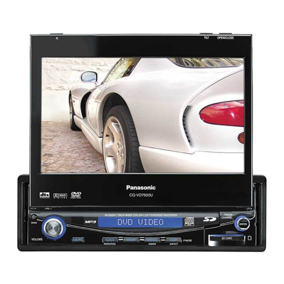 Panasonic CQ-VD7500U Operating Instructions Manual