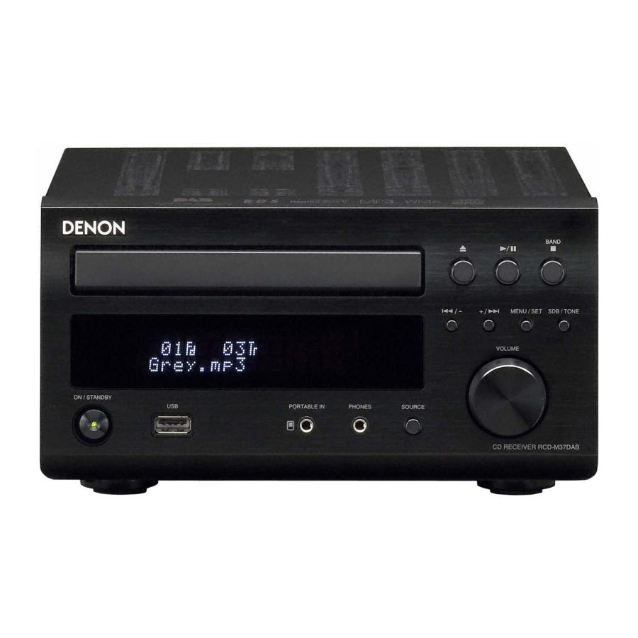 Denon RCD-M37 - CD RECEIVER Manual