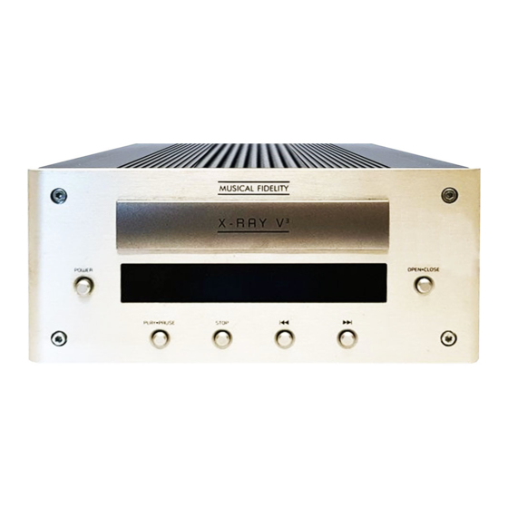 Musical Fidelity X-RAY V3 Instructions For Use Manual
