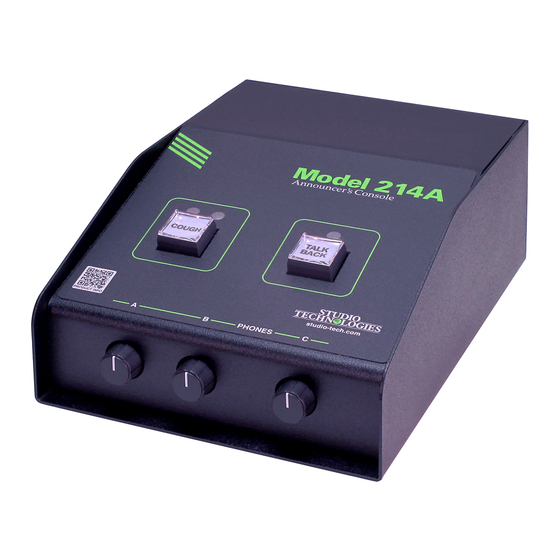 Studio Technologies 214A User Manual