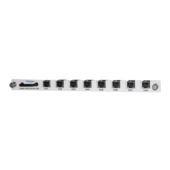 Telebyte 458-LM-A8-18A Manual