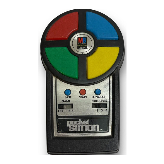 Milton Bradley POCKET SIMON Quick Start Manual