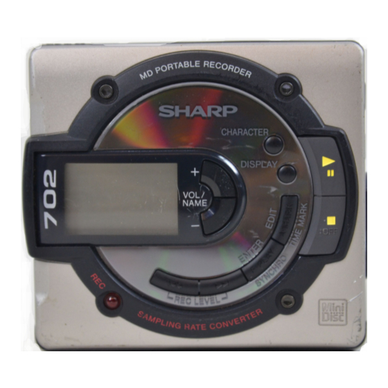 Sharp MS702 - MiniDisc Recorder Manuals