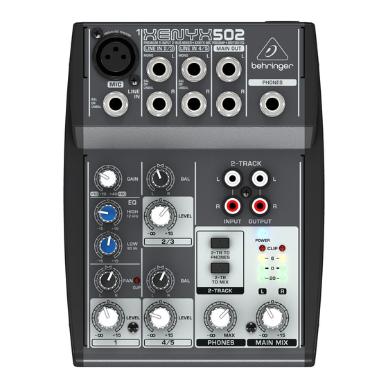 Behringer 502 User Manual