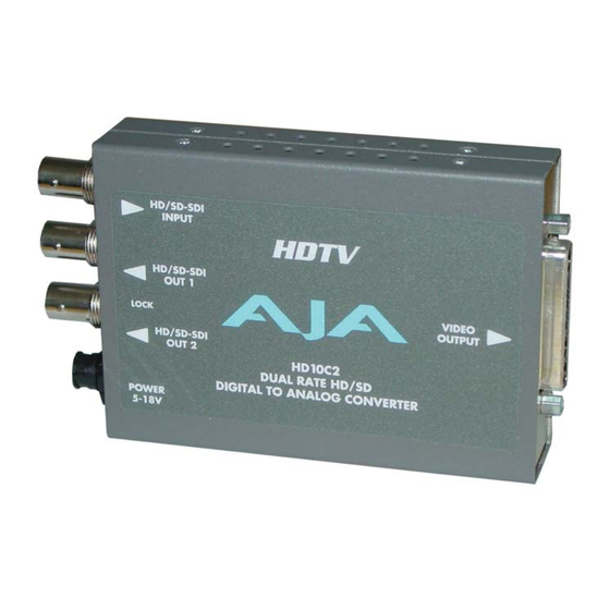 AJA HD10C2 Installation & Operation Manual