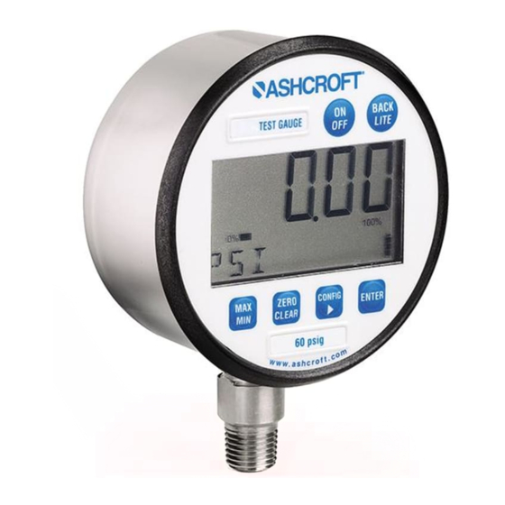 Ashcroft Digital Test Gauge Operating Instructions Manual