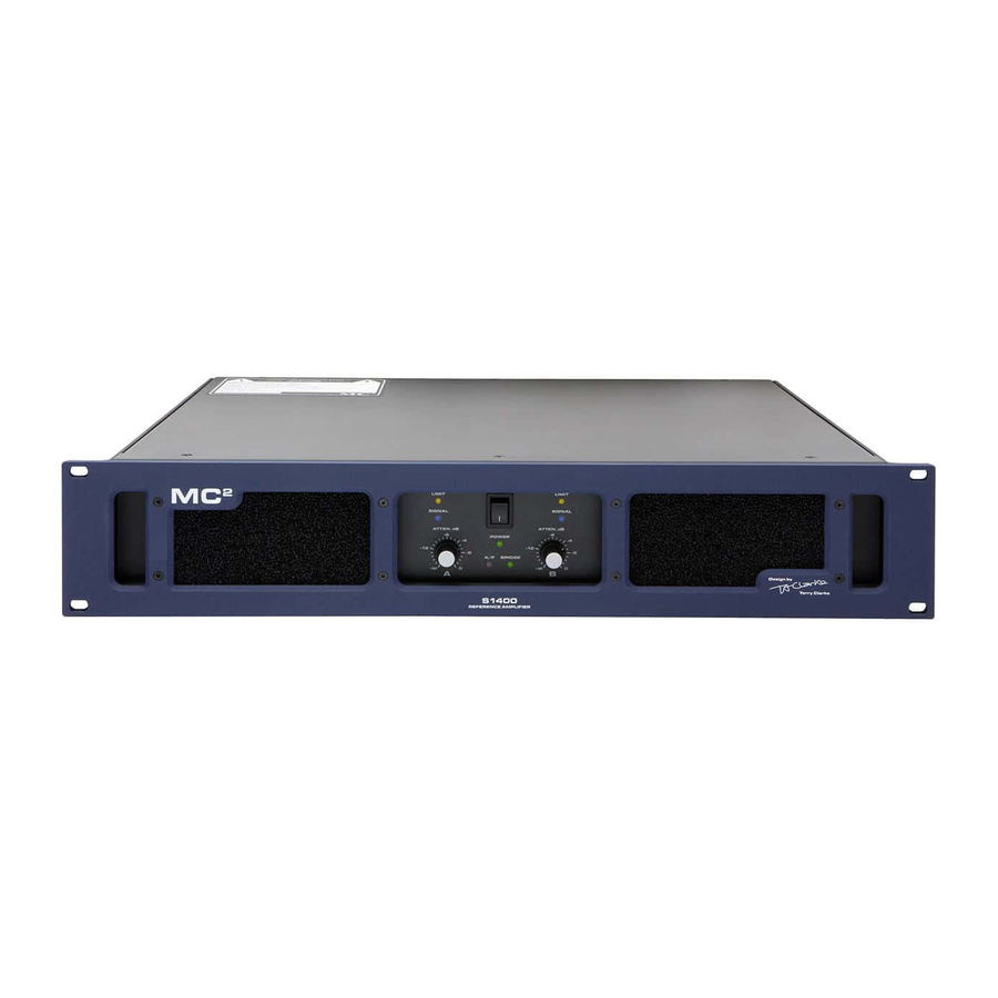 MC2 Audio S800 Operating Instructions Manual