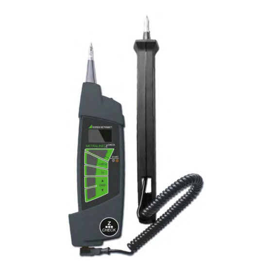 Gossen MetraWatt Metraline ZCheck Operating Instructions Manual