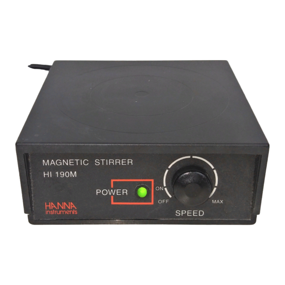 Hanna Instruments HI 190 Instruction Manual