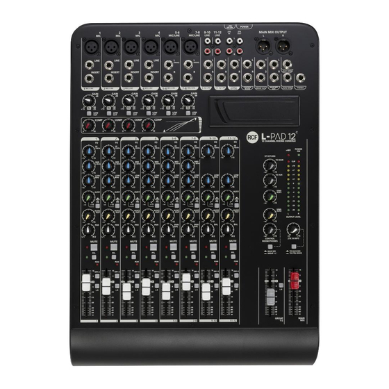 RCF L-PAD 12C 12-Channel Mixing Console Manuals