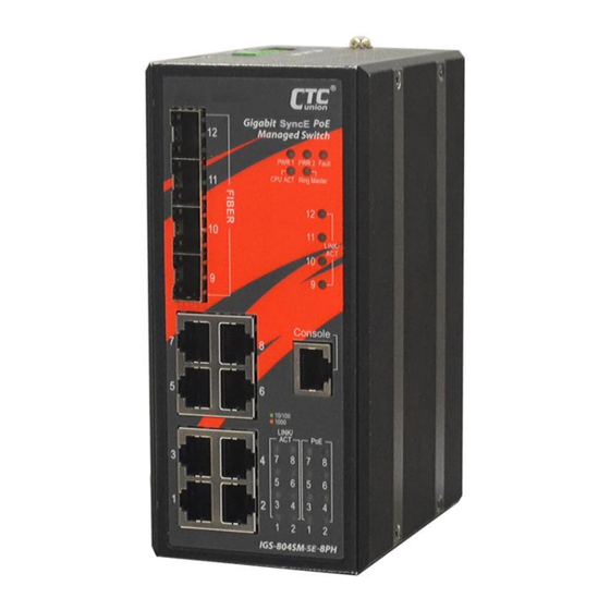 CTC Union IGS-804SM-SE-8PH Quick Installation Manual