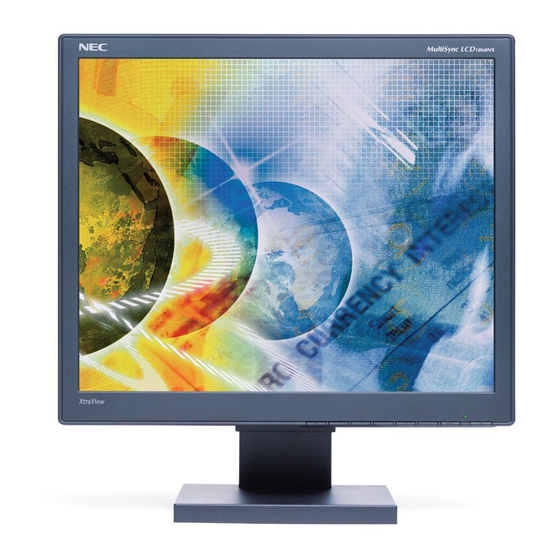 User Manuals: NEC MultiSync L182R4 18INCH LCD MONITOR