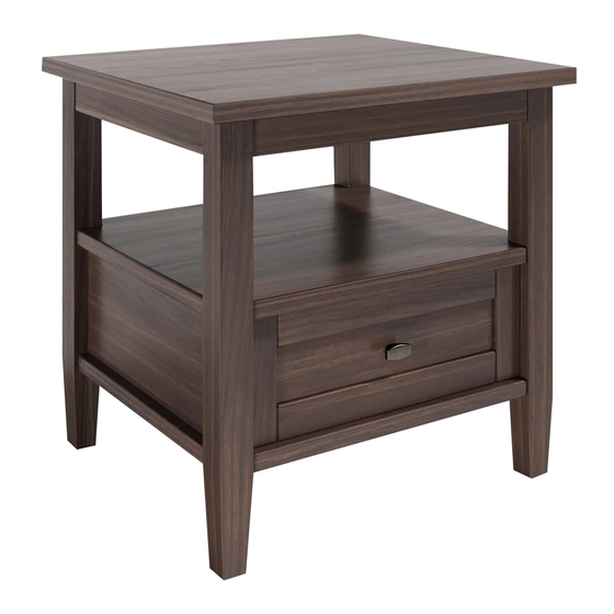 Simpli Home WARM SHAKER END TABLE AXWSH002 Manual