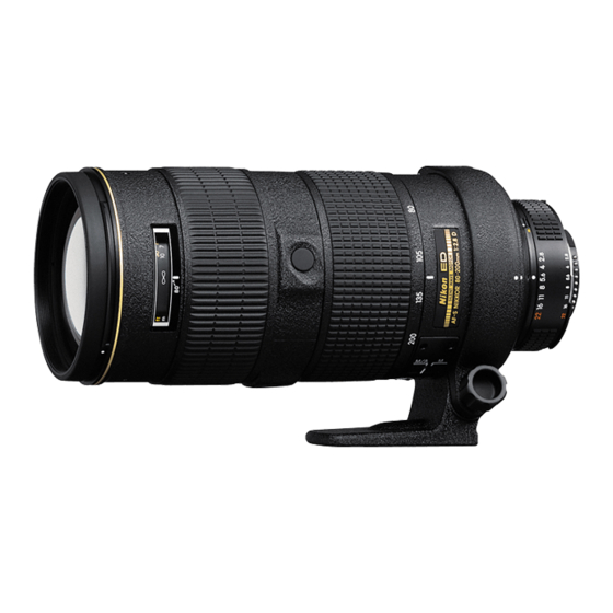 Nikon AF-S Zoom-Nikkor 80-200mm f/2.8D IF-ED (2.5x) Manuals