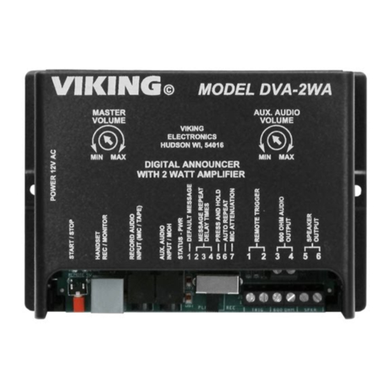 Viking DVA-2WA Manuals