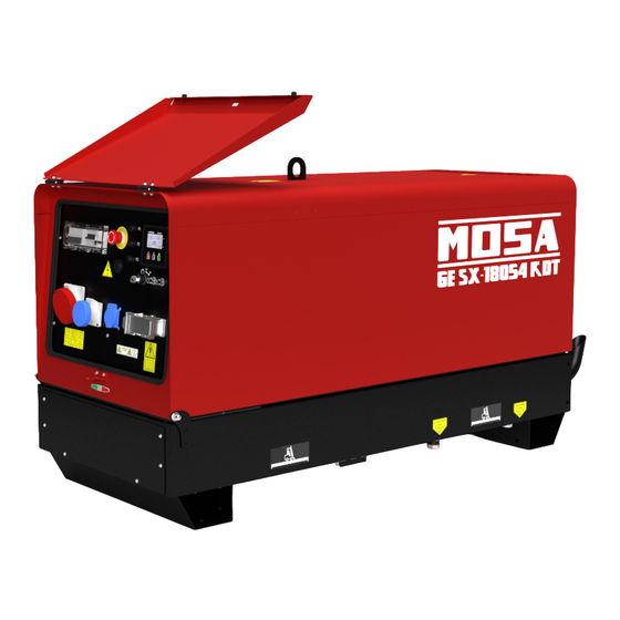 Mosa GE SX-18054 KDT Use And Maintenance Manual