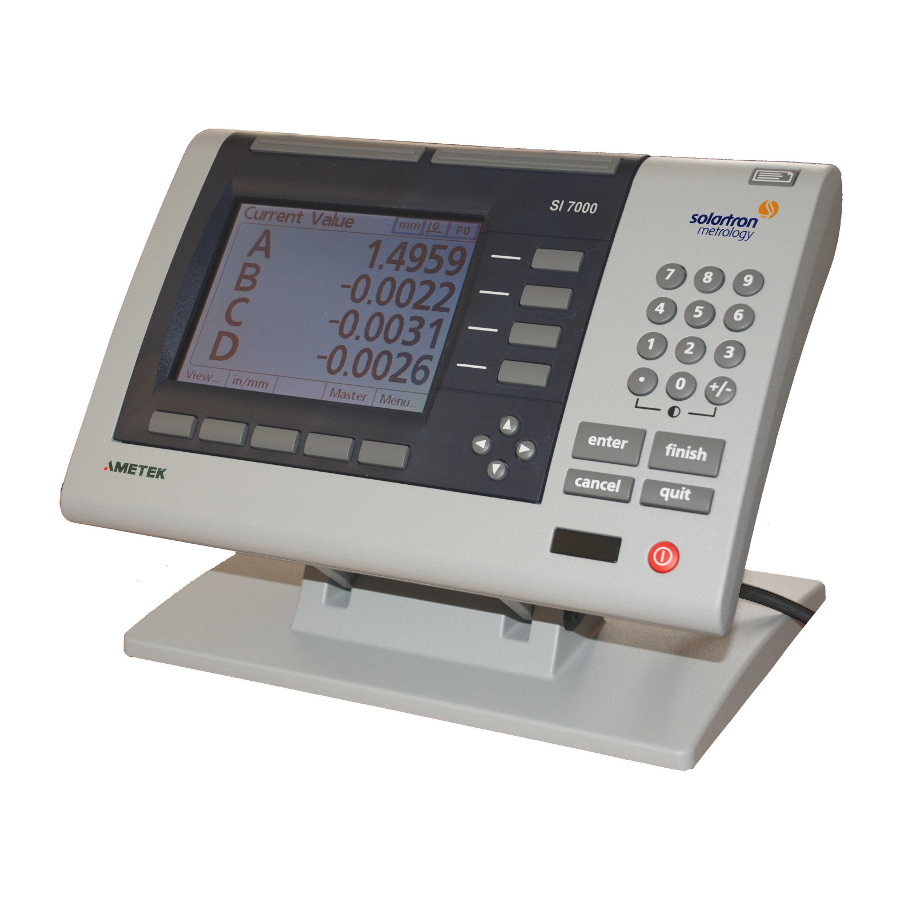 User Manuals: Solartron Metrology SI7500 Gauge Unit