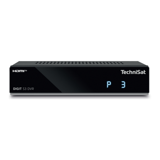 User Manuals: TechniSat DIGIT S3 DVR Satellite Receiver