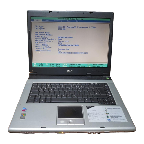 Acer Extensa 6700 Series User Manual