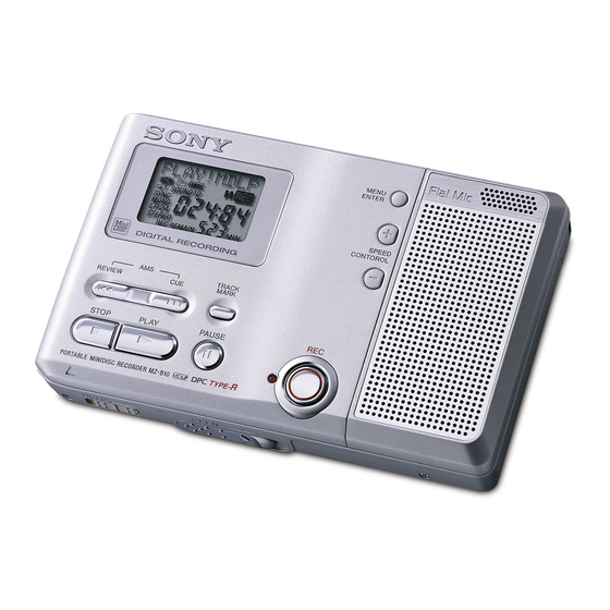 Sony MZ-B10 Operating Instructions  (primary manual) Operating Instructions Manual