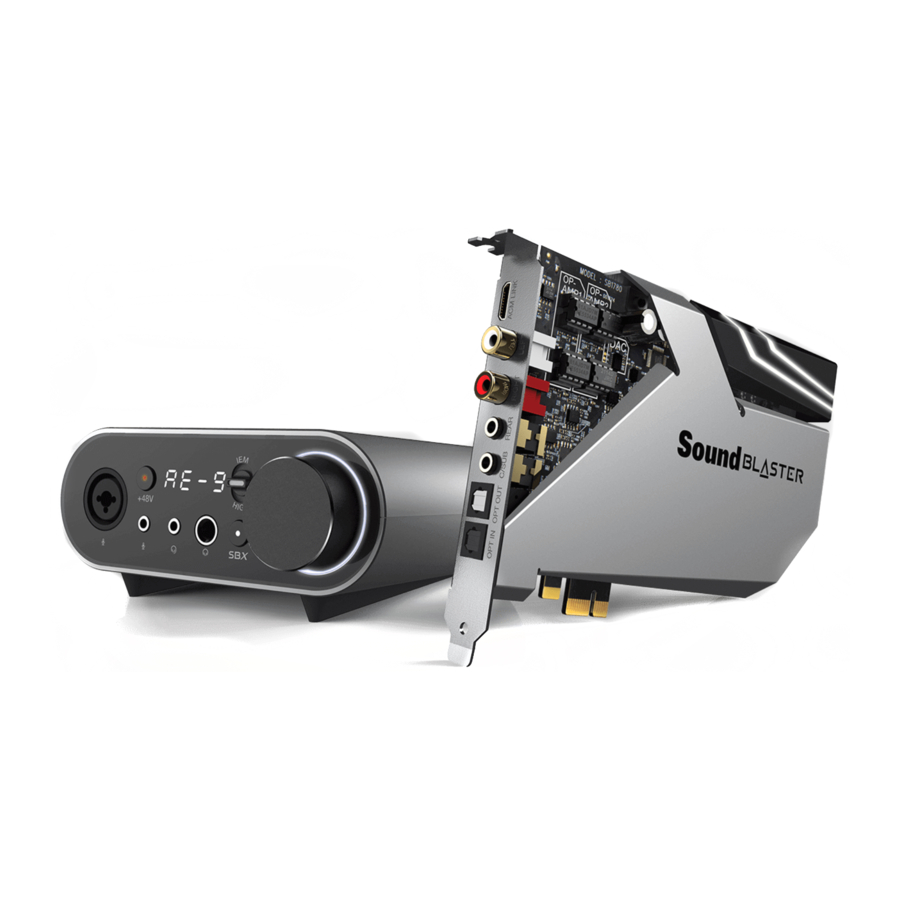 Creative Sound Blaster AE-9 - Ultimate PCI-E Sound Card Manual