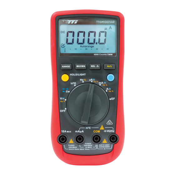 TTI TTIDM1000VAR Operating Instructions Manual
