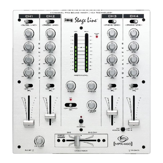 IMG STAGE LINE MPX-460 Manuals