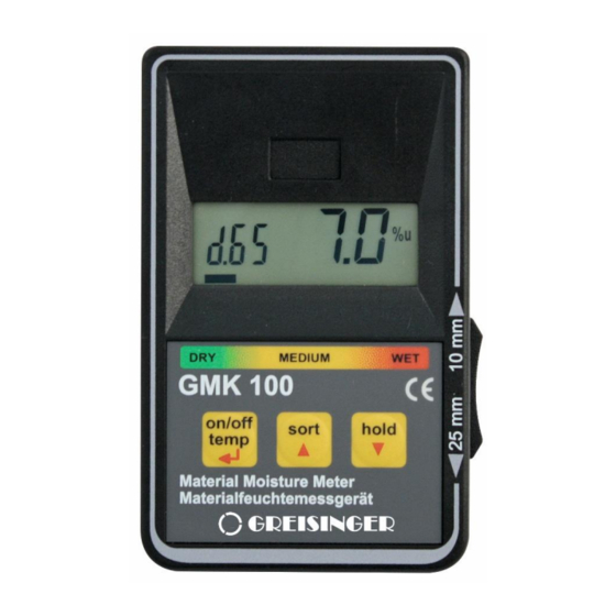 GHM GREISINGER GMK 100 Operating Manual