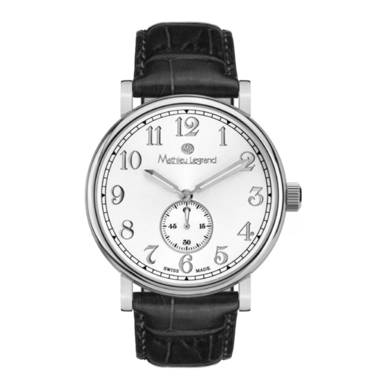 Chronos Manufactures Mathieu Legrand MLG-1000 Classique Instruction Manual