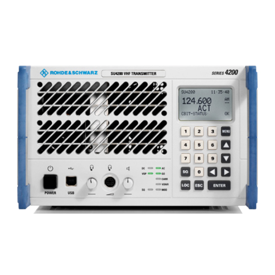 Rohde & Schwarz SU 4200 Operating Manual
