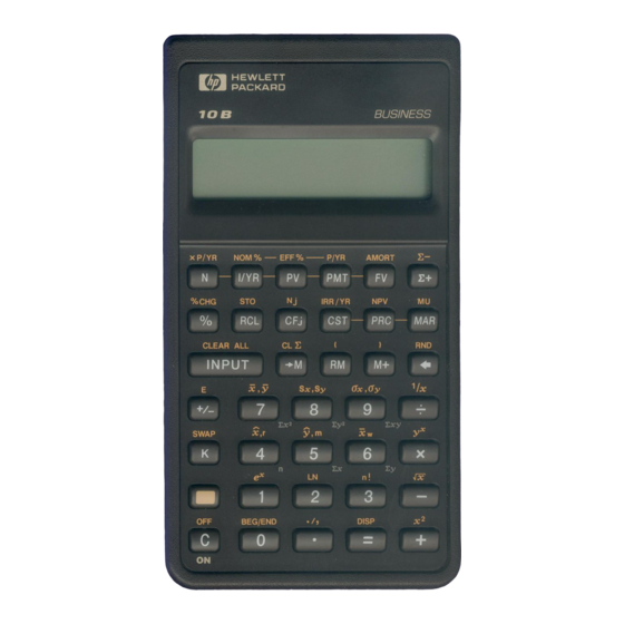 HP 10B Financial Calculator Manuals