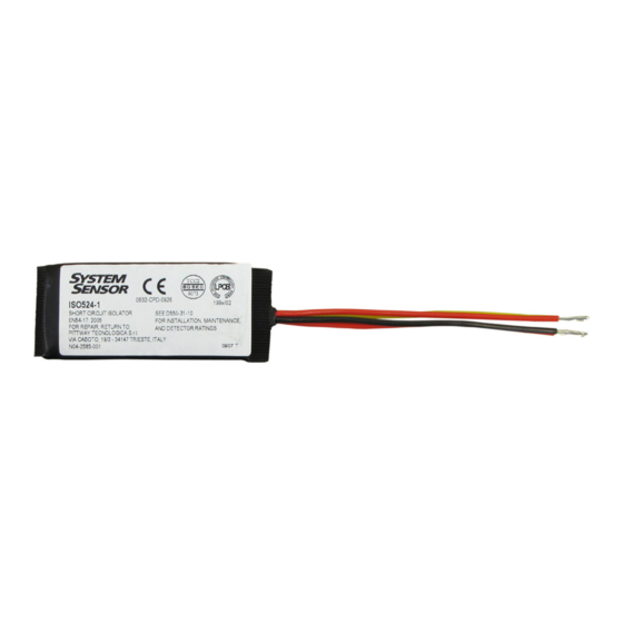 System Sensor ISO524-1 Installation Instructions