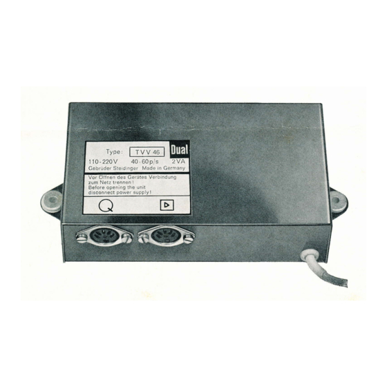 Dual TVV 46 Instruction Manual