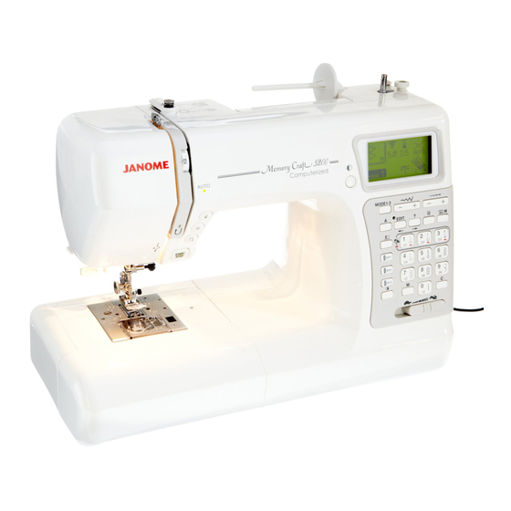 Janome Memory Craft 5000 Sewing Machine Embroidery Instruction Manual