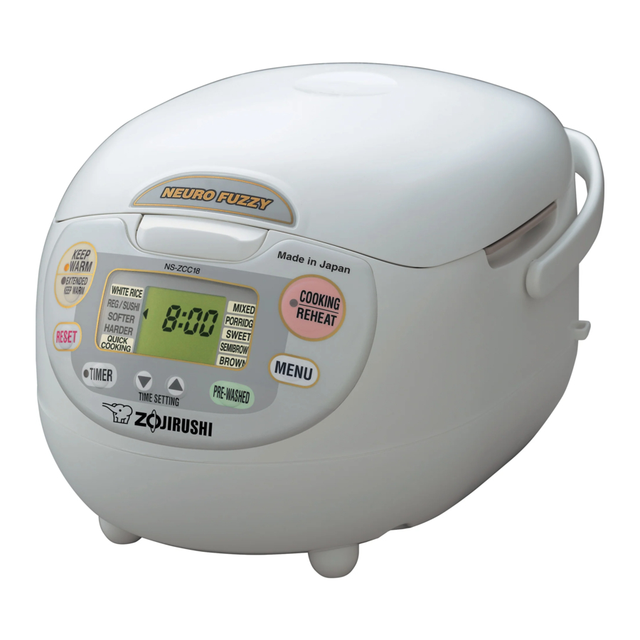 Zojirushi Micom NEURO FUZZY NS-ZCC10 / NS-ZCC18 - Rice Cooker Manual