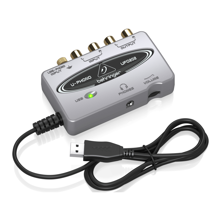 Behringer U-PHONO UFO202 Manual