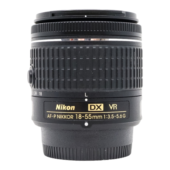 Nikon AF-P DX NIKKOR 18-55 f/3.5-5.66 VR User Manual