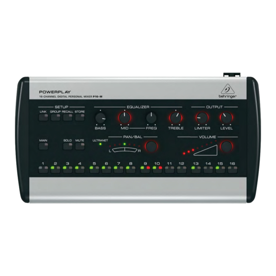 BEHRINGER POWERPLAY P16M SETUP MANUAL Pdf Download ManualsLib