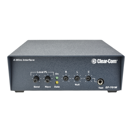 Clear-Com ENCORE EF-701M Instruction Manual