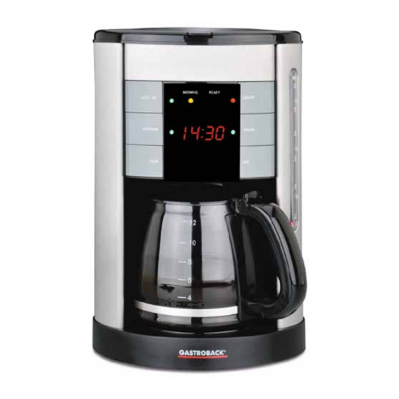 Gastroback DESIGN COFFEE AROMA PLUS Manuals